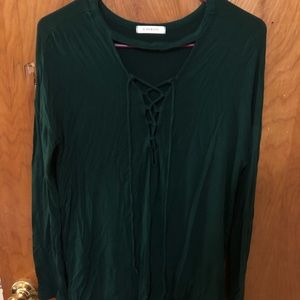 Lace up long sleeve